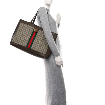 Gucci GG Supreme Monogram Web Ophidia Tote Brown 2 of 10