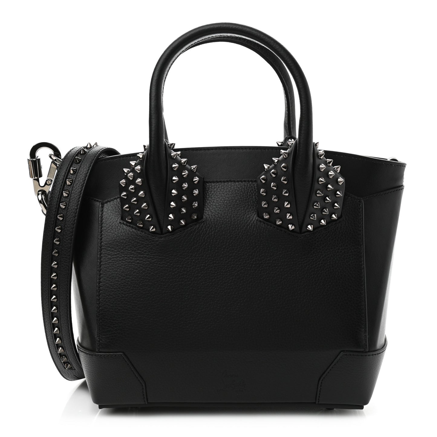 Grained Calfskin Spike Small Eloise Tote Black