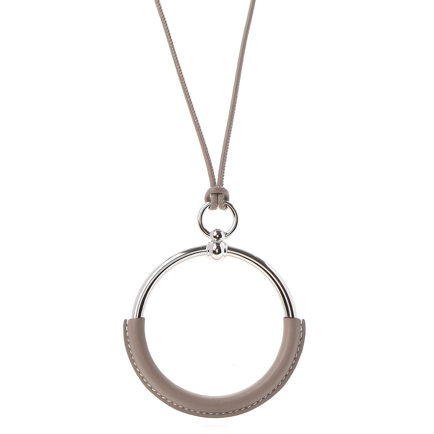 Swift Palladium Grand Loop Pendant Necklace Etoupe