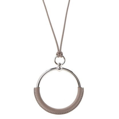 Hermes Swift Palladium Grand Loop Pendant Necklace Etoupe 1 of 7