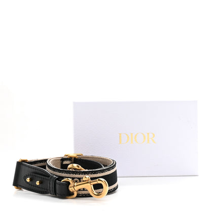 Christian Dior Canvas Embroidered Shoulder Strap Black 4 of 4