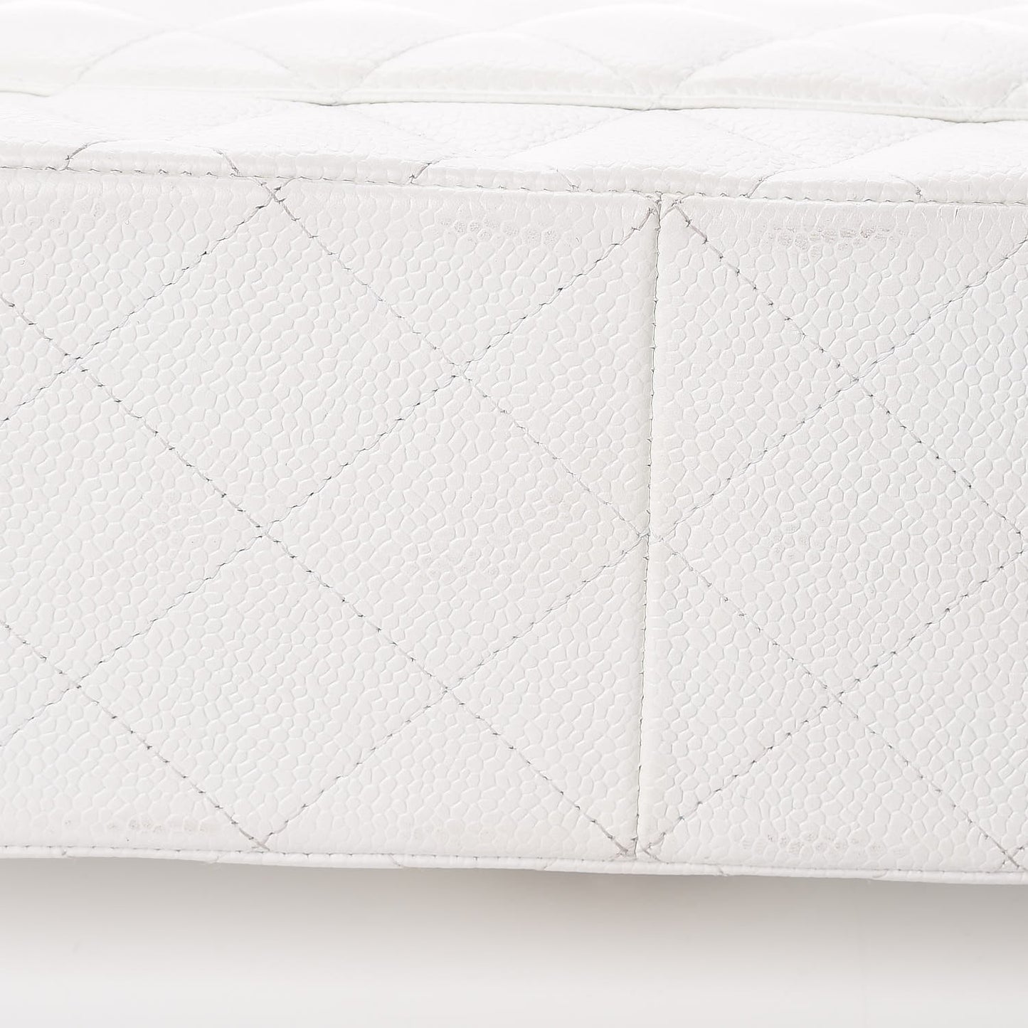 Caviar Quilted Jumbo Double Flap White