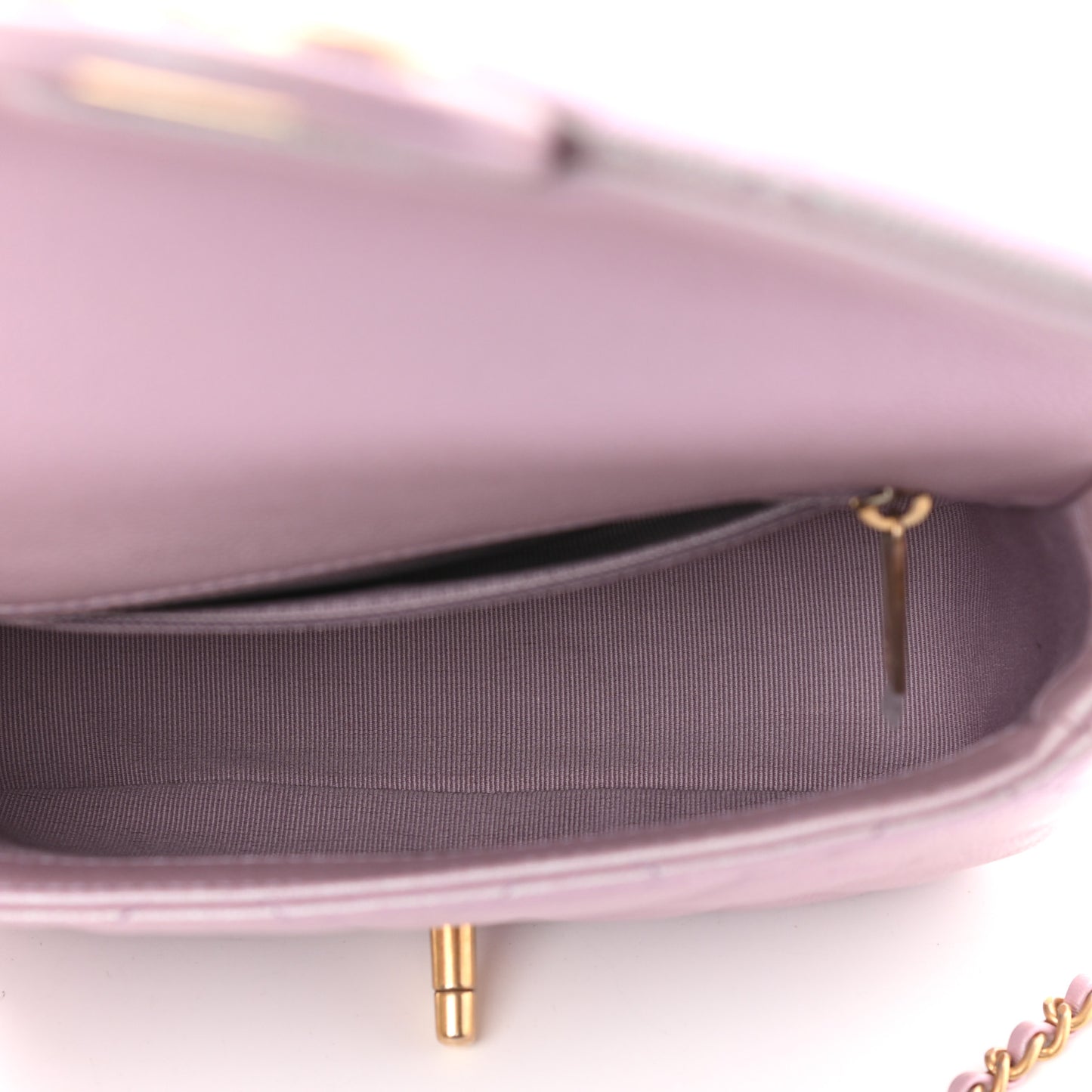 Iridescent Caviar Quilted Mini My Perfect Flap Pink
