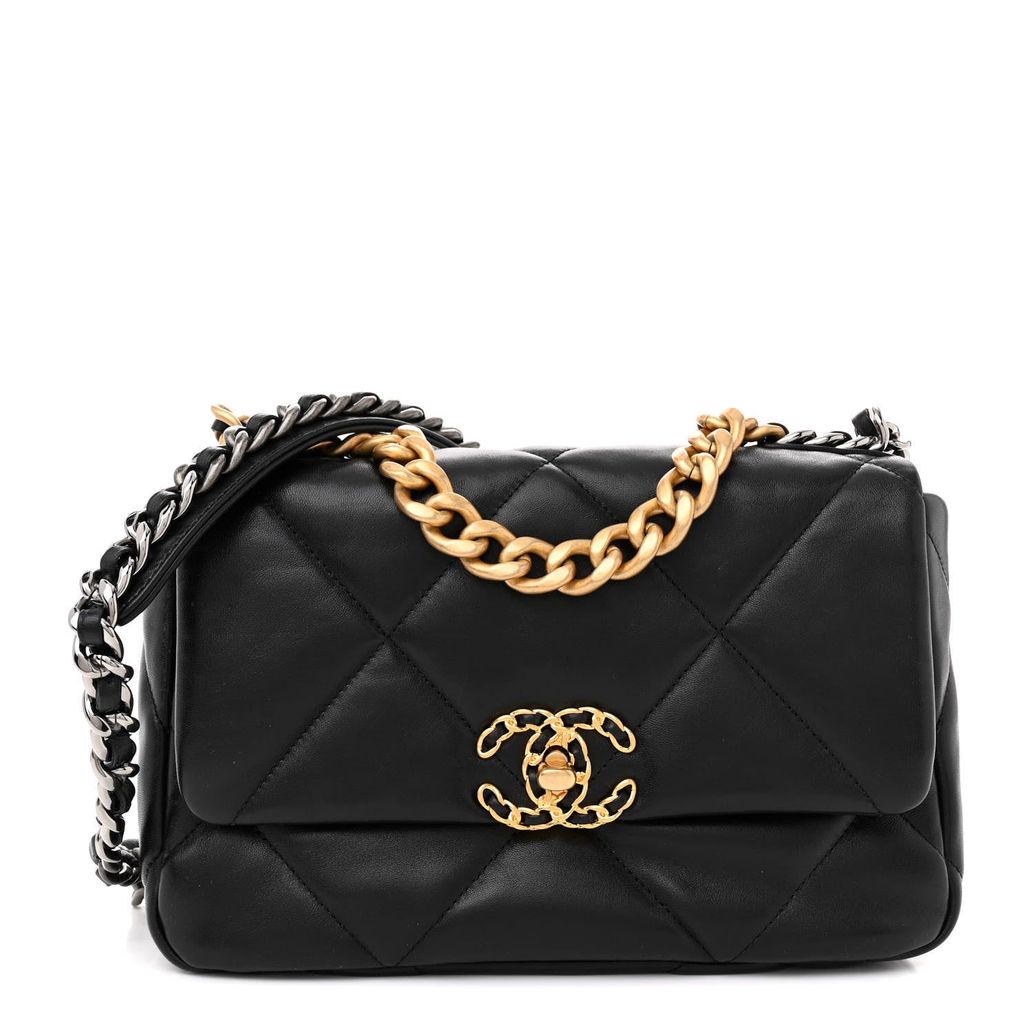 Chanel Lambskin Quilted Medium Chanel 19 Flap Black 1 of 11
