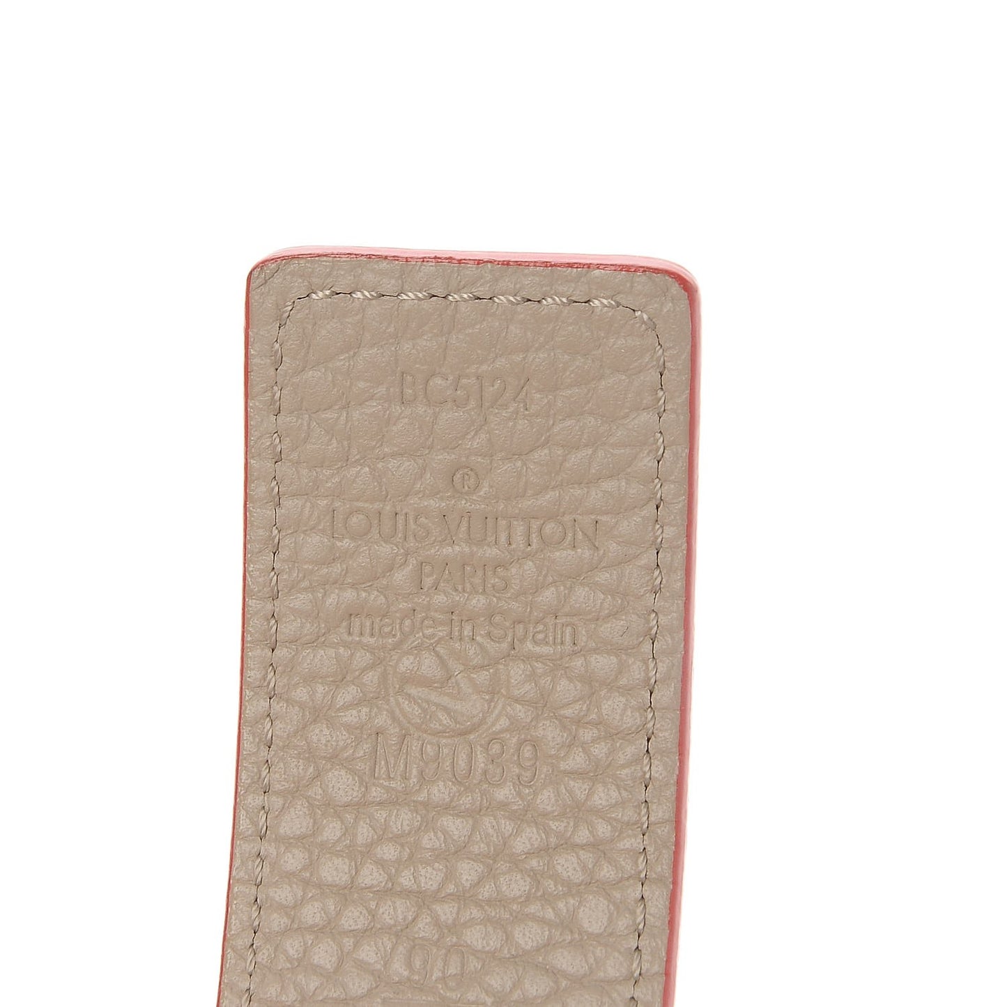 Taurillon Calfskin 30mm LV Initiales Belt 90 36 Galet Corail