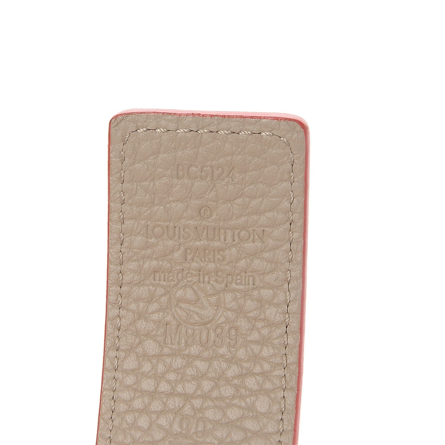 Louis Vuitton Taurillon Calfskin 30mm LV Initiales Belt 90 36 Galet Corail 5 of 6