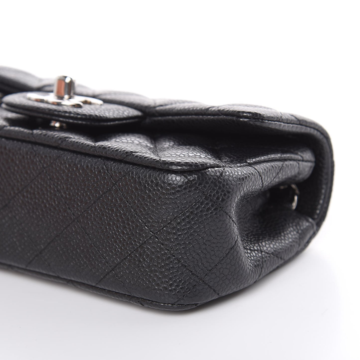 Metallic Caviar Quilted Extra Mini Flap Black