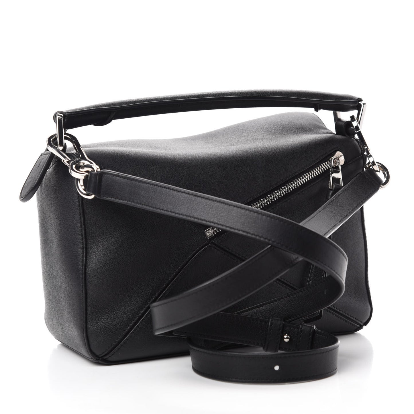 Calfskin Small Puzzle Bag Black