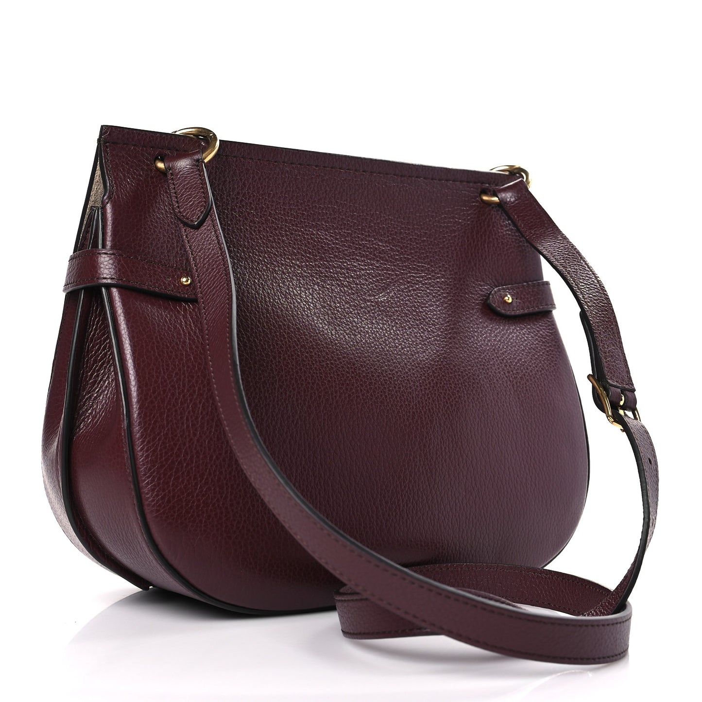Perforated Small Classic Grain Calfskin Amberley Satchel Oxblood