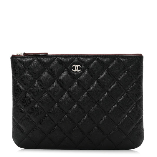 Caviar Quilted Medium Cosmetic Case Black