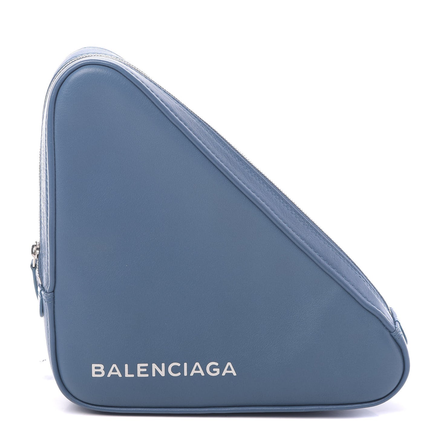 Calfskin M Triangle Pouch Bleu Persan