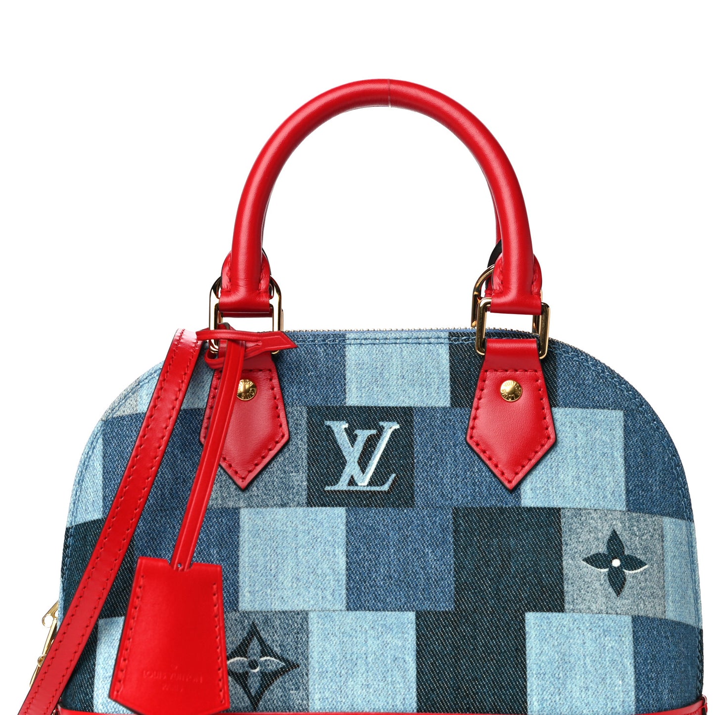 Denim Damier Monogram Patchwork Alma BB