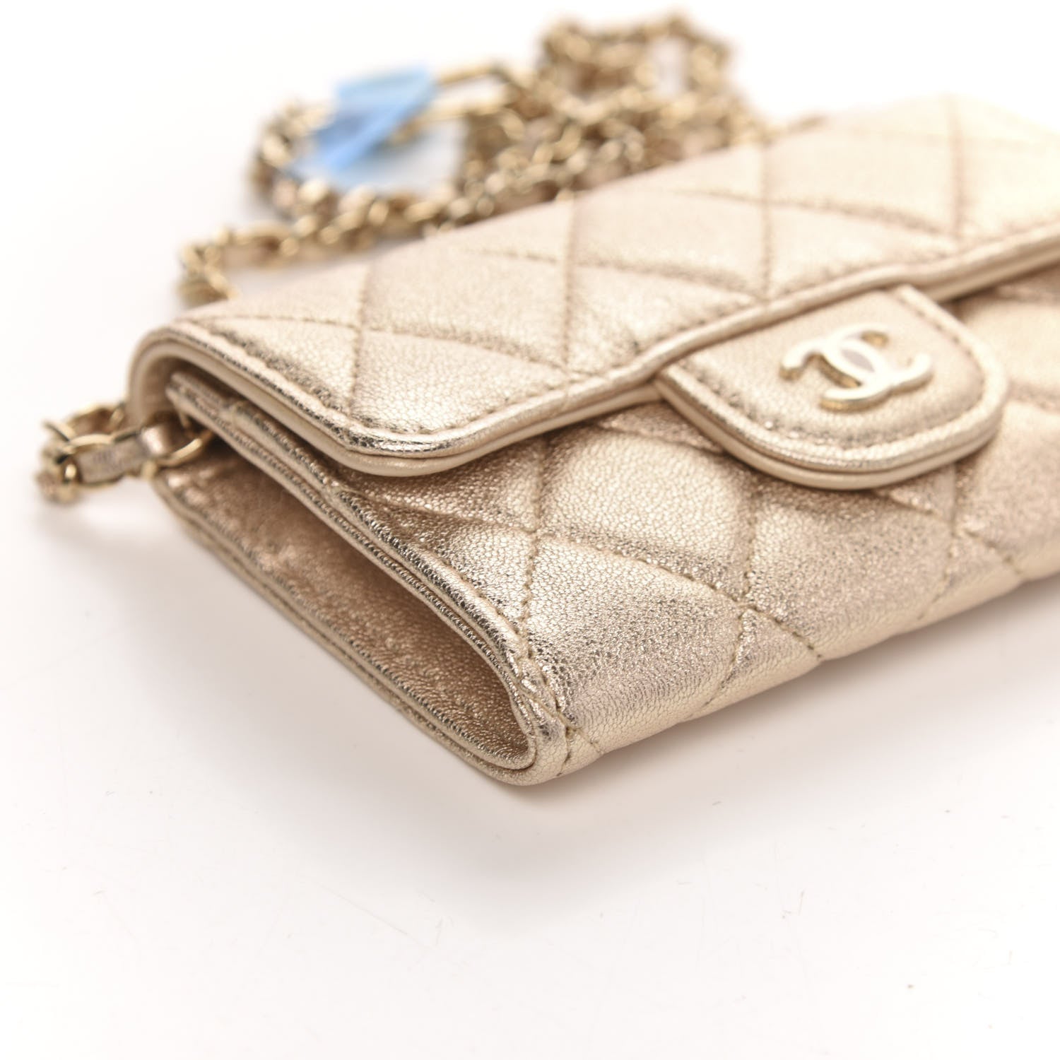 Chanel Metallic Lambskin Quilted Flap Chain Waist Bag Gold 9 of 11