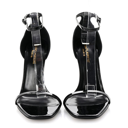 Saint Laurent Patent Calfskin Opyum 110 Sandals 38.5 Black 3 of 9