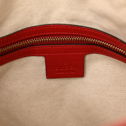 Gucci GG Supreme Monogram Calfskin Medium Nice Boston Beige Ebony Hibiscus Red 6 of 13