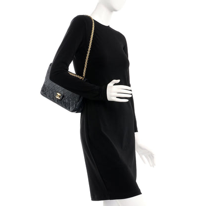 Chanel Lambskin Medium Mademoiselle Chain Double Flap Navy 3 of 7