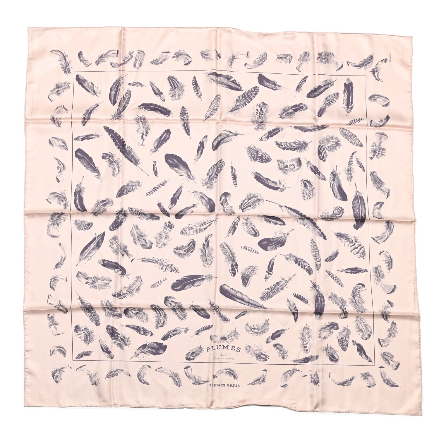 Hermes Silk Plumes par Henri de Linares Scarf 90 1 of 3