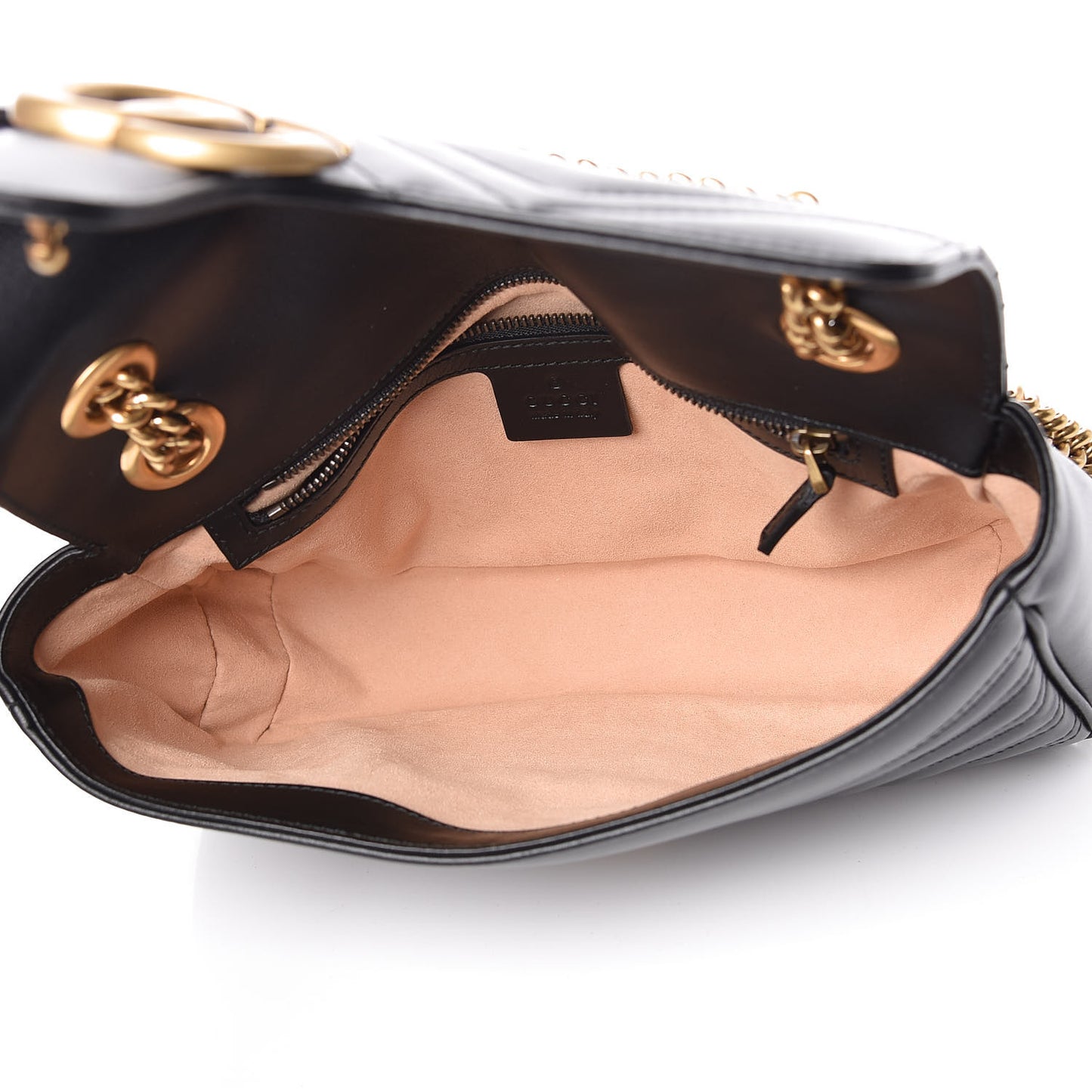 Calfskin Matelasse Small GG Marmont Shoulder Bag Black