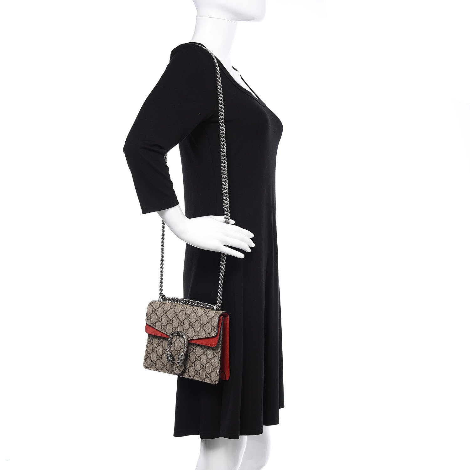 Gucci GG Supreme Monogram Mini Dionysus Shoulder Bag Hibiscus Red 2 of 10