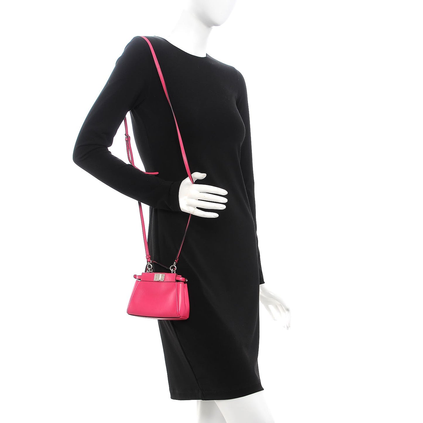 Shiny Nappa Micro Peekaboo Iconic Satchel Fuxia