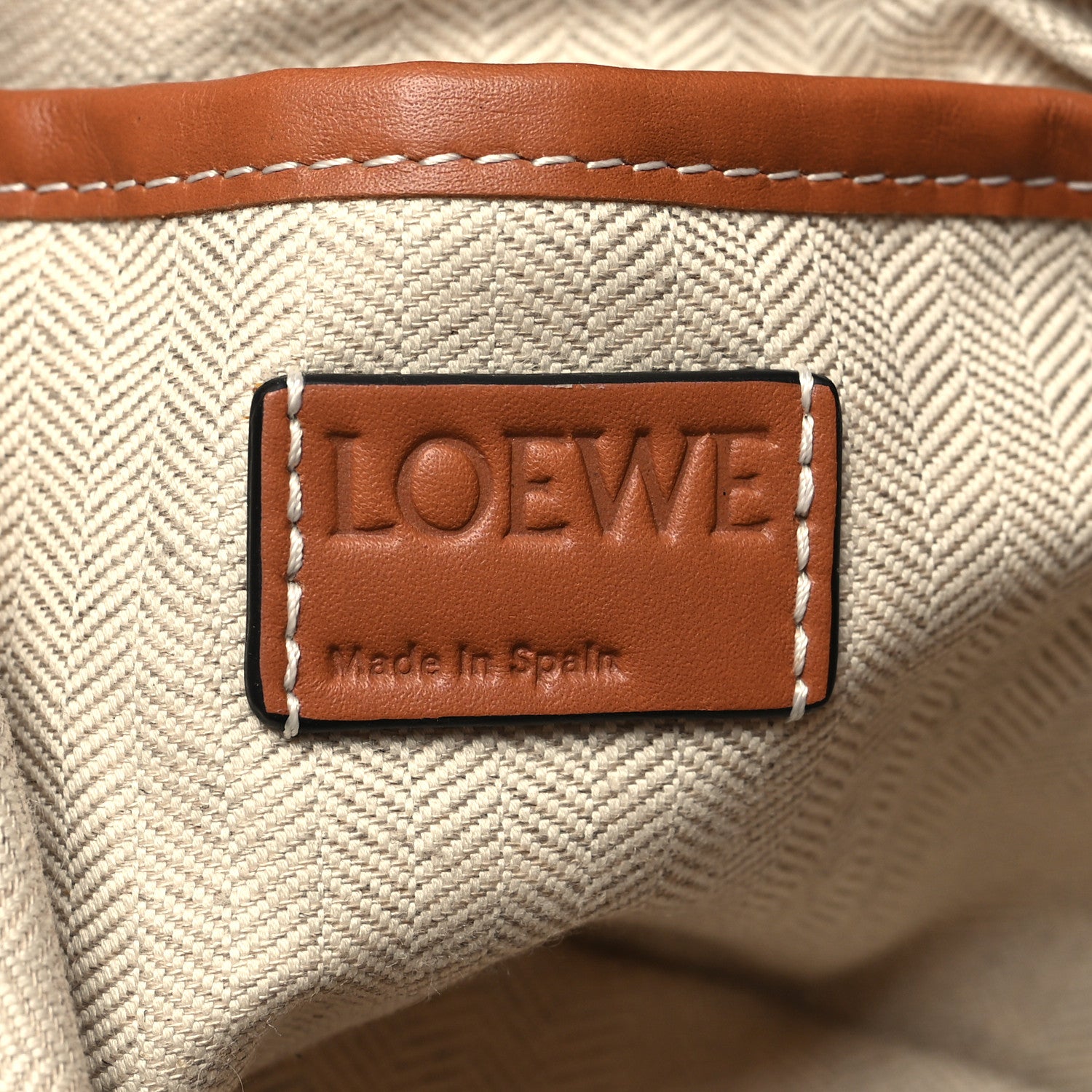 Loewe Calfskin Raffia Paulas Ibiza Pochette Bag Natural Tan 6 of 10