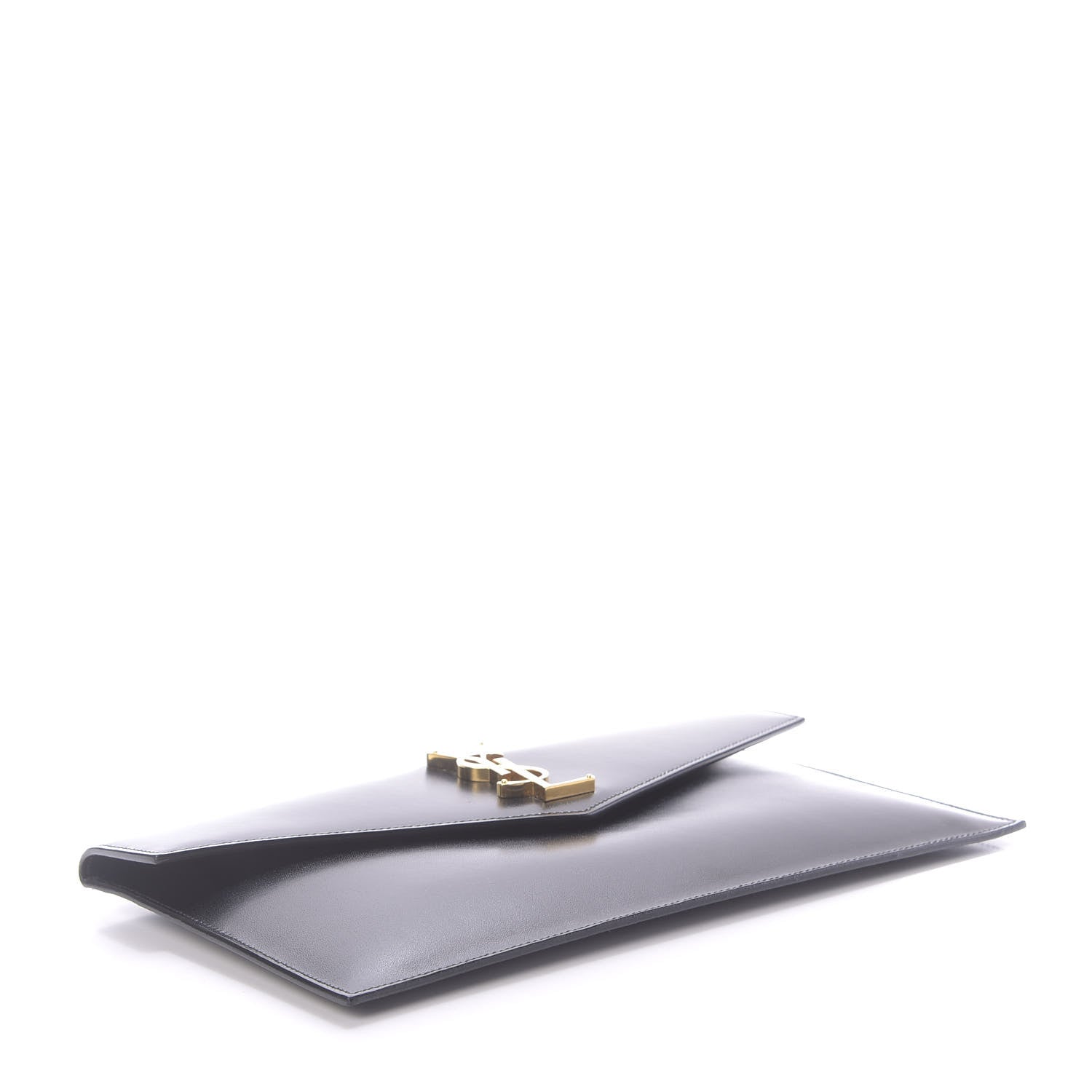 Saint Laurent Smooth Shiny Calfskin Monogram Uptown Pouch Black 4 of 9