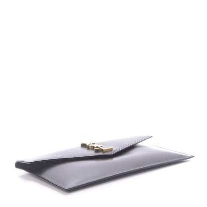 Saint Laurent Smooth Shiny Calfskin Monogram Uptown Pouch Black 4 of 9
