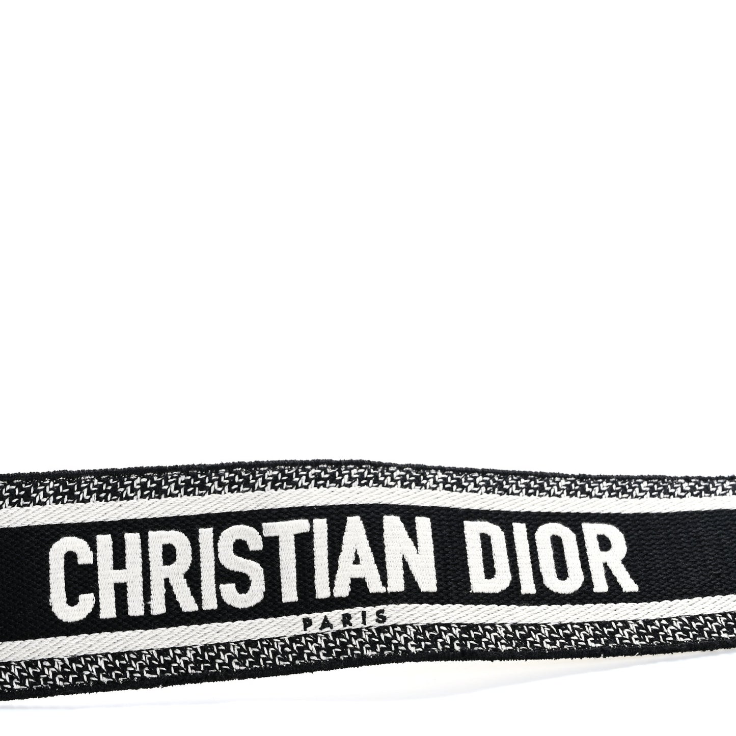 Canvas Embroidered Shoulder Strap Black White