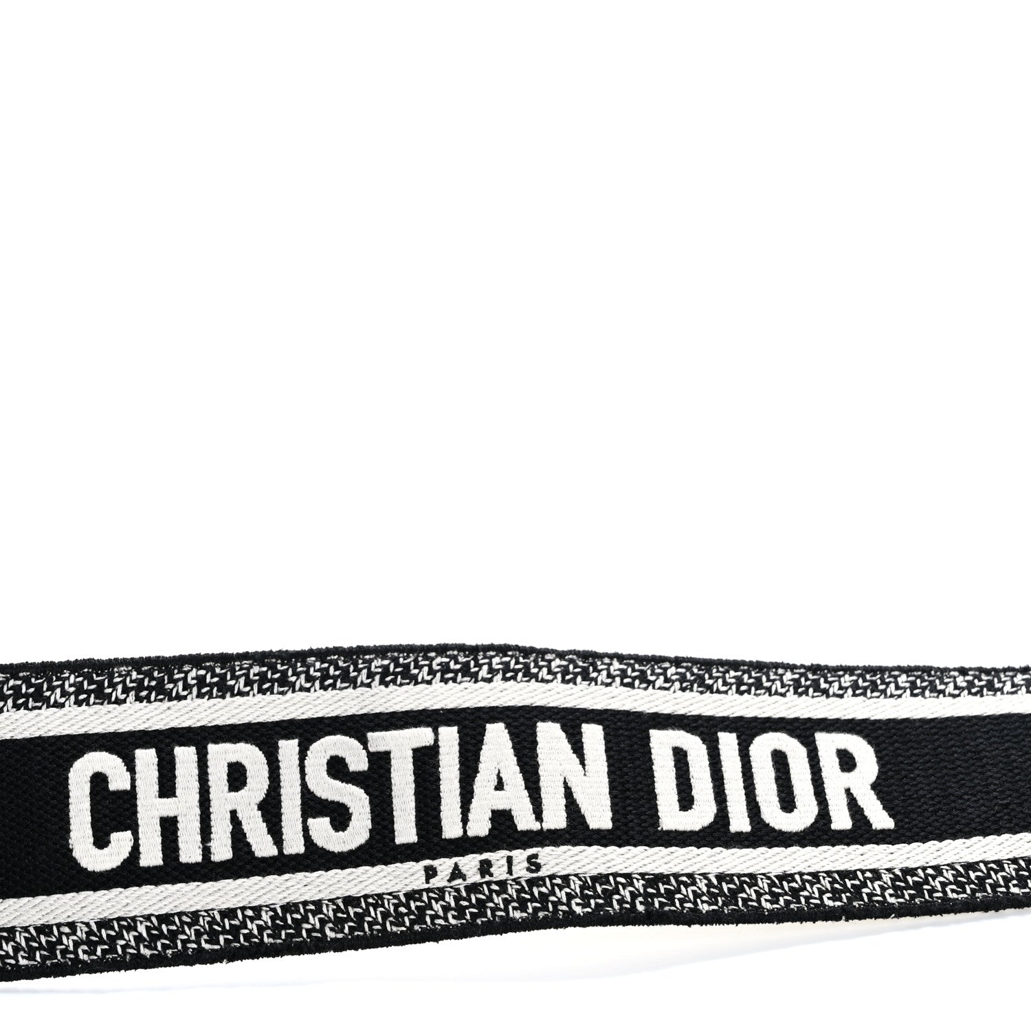 Christian Dior Canvas Embroidered Shoulder Strap Black White 3 of 4