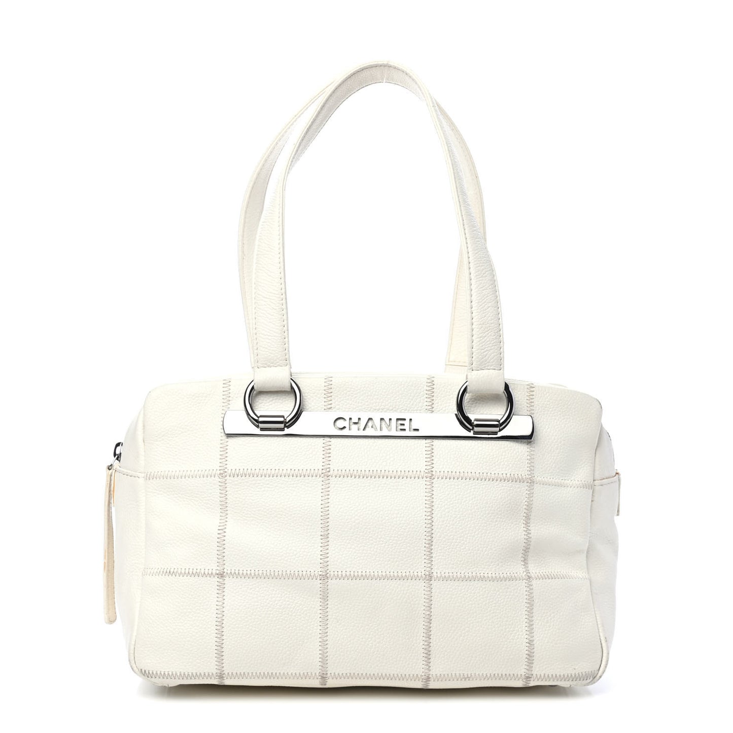 Caviar Square Stitched Bowler White