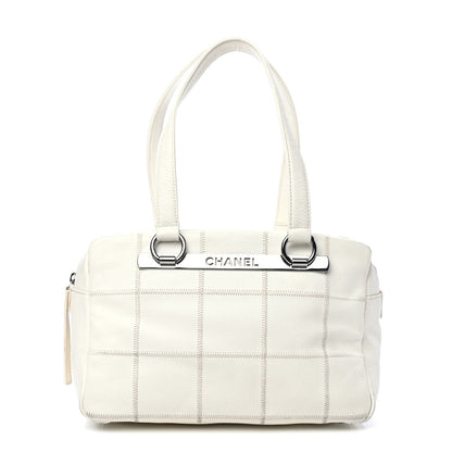 Chanel Caviar Square Stitched Bowler White 1 of 5