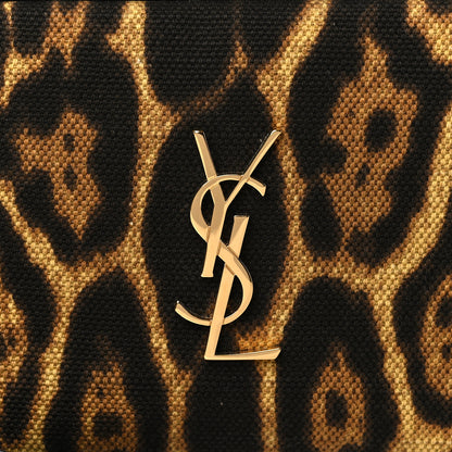 Saint Laurent Canvas Calfskin Leopard Print Monogram Mini Lou Camera Bag Brown 8 of 10