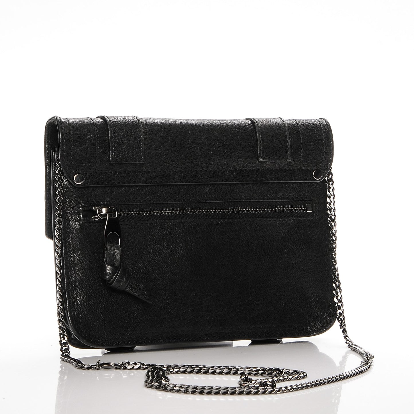 Lambskin PS1 Large Chain Wallet Black