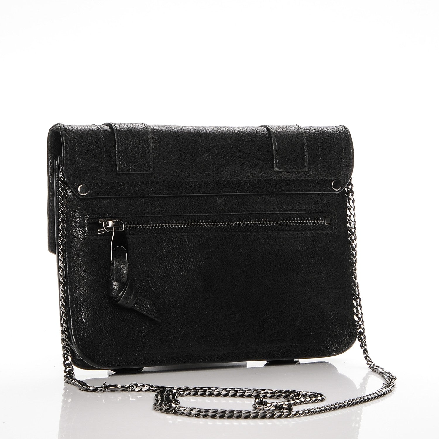 Proenza Schouler Lambskin PS1 Large Chain Wallet Black 3 of 7