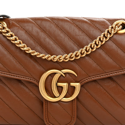 Gucci Azalea Calfskin Matelasse Diagonal Small GG Marmont Shoulder Bag Cuir 8 of 10