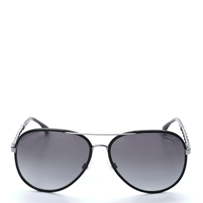 Chanel Metal Polarized Pilot Winter Sunglasses 4219-Q Black 2 of 9