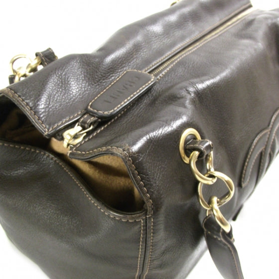 Calfskin Large Satchel Brown