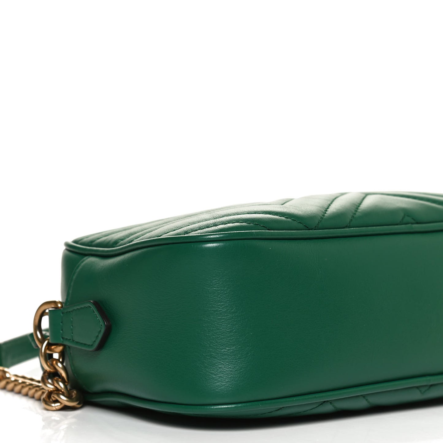Calfskin Matelasse Small GG Marmont Chain Shoulder Bag Emerald Green
