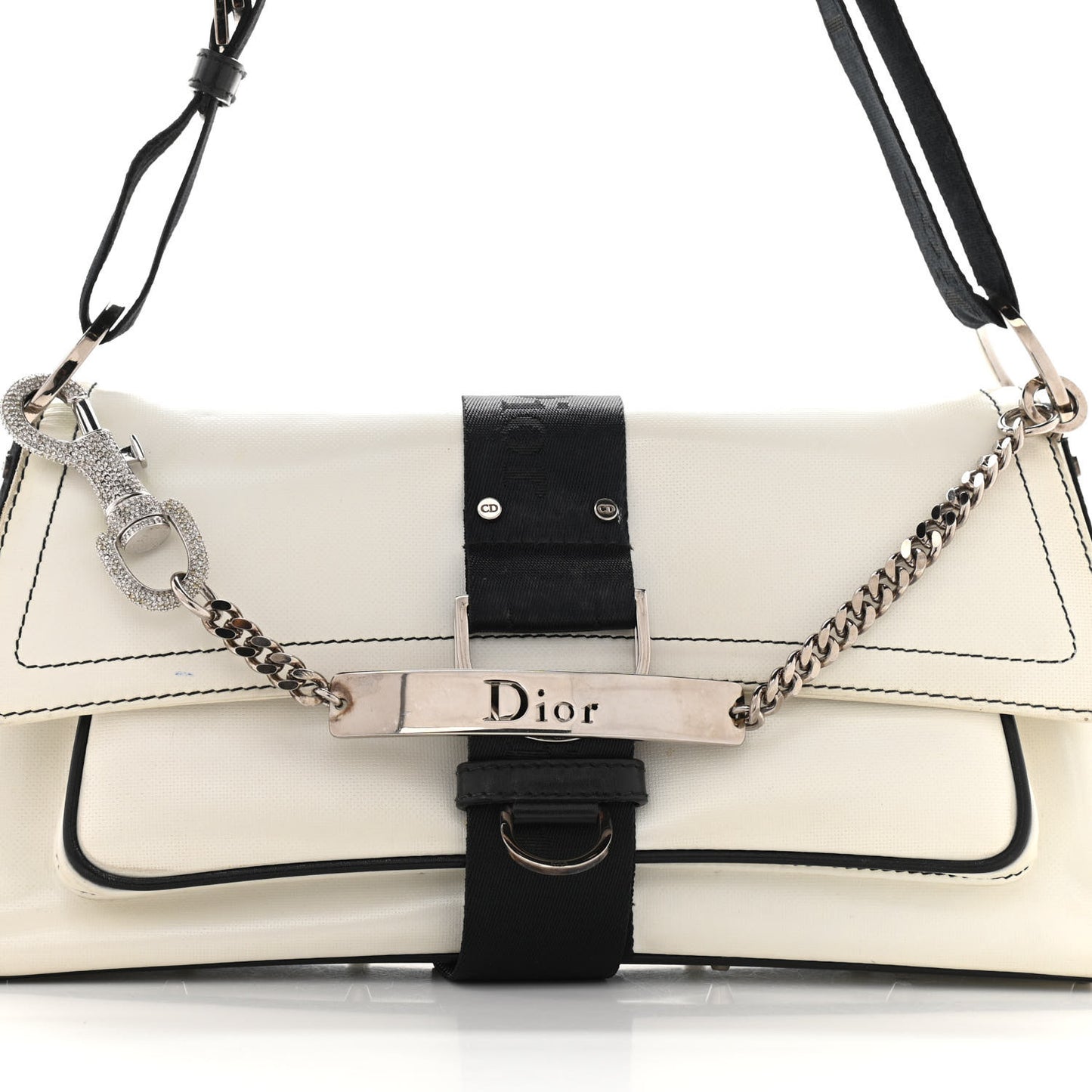 Coated Canvas Crystal Hardcore Bag White