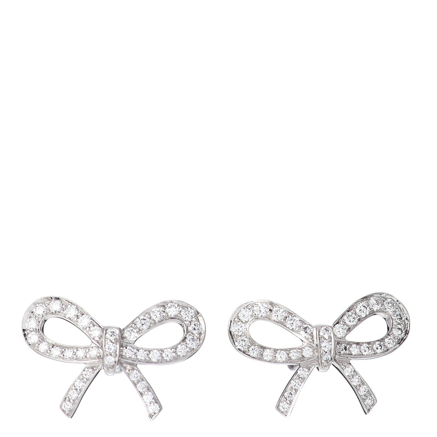 Platinum Diamond Bow Earrings