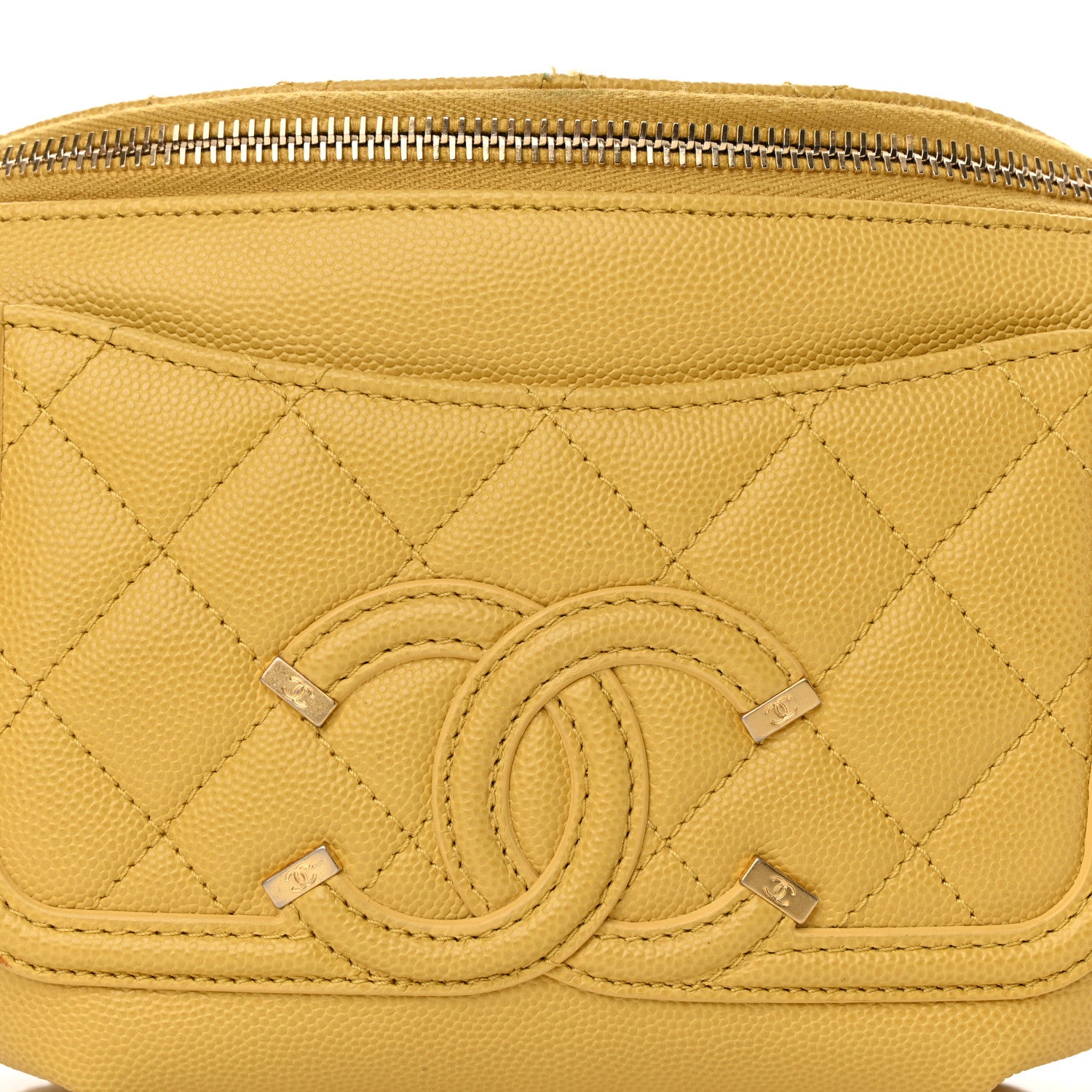 Chanel Caviar Quilted Filigree Waist Bag Yellow 8 of 15