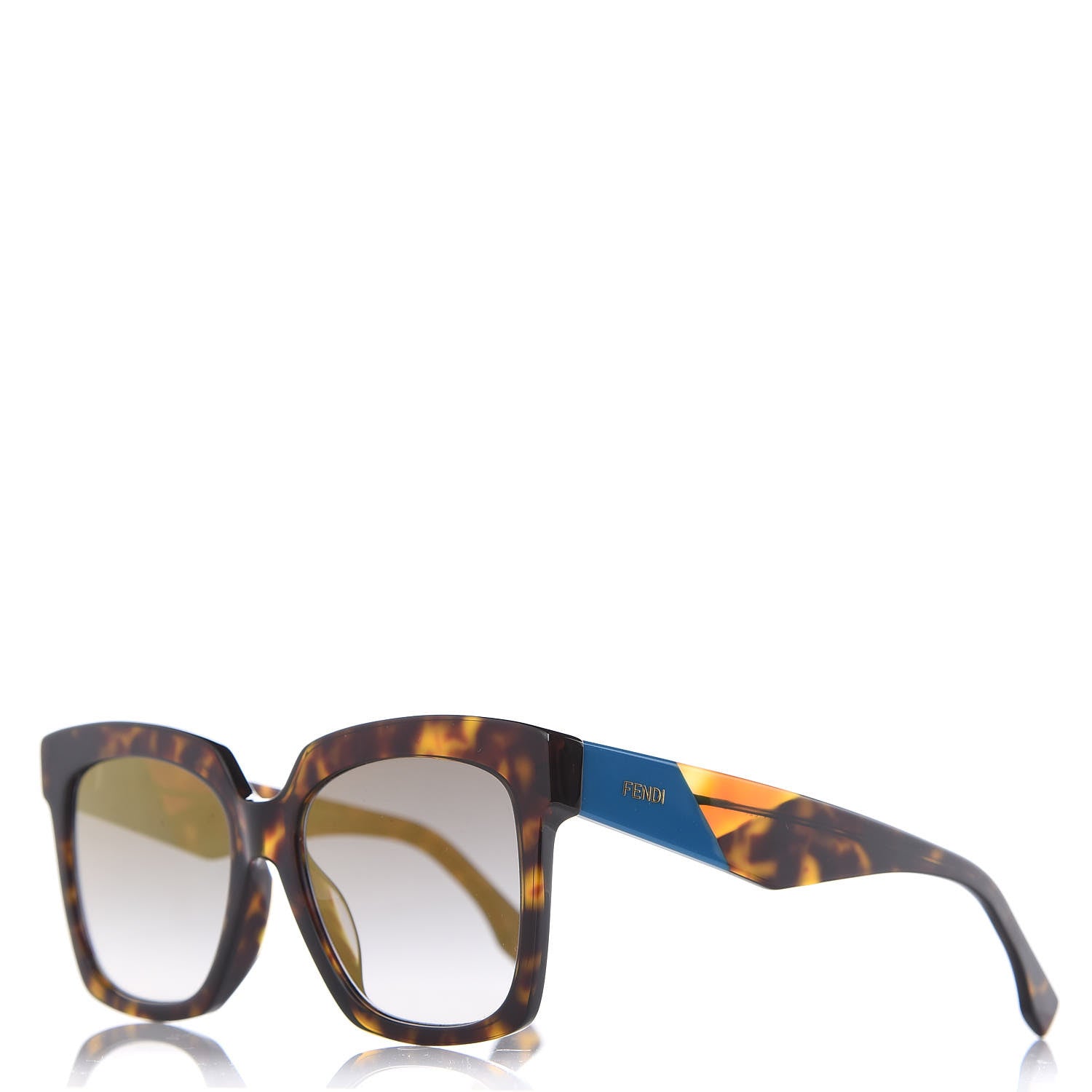 Fendi Facets Square Sunglasses FF 0284/F/S Havana 1 of 9