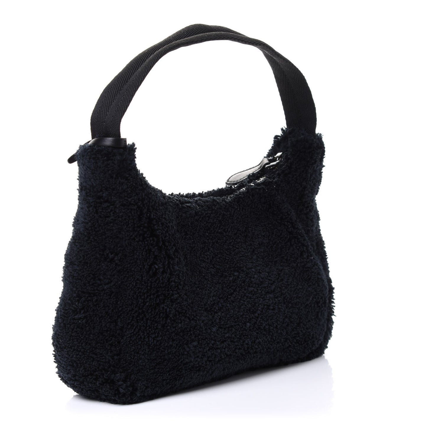 Terry Cloth Mini Re-Edition 2000 Bag Black White