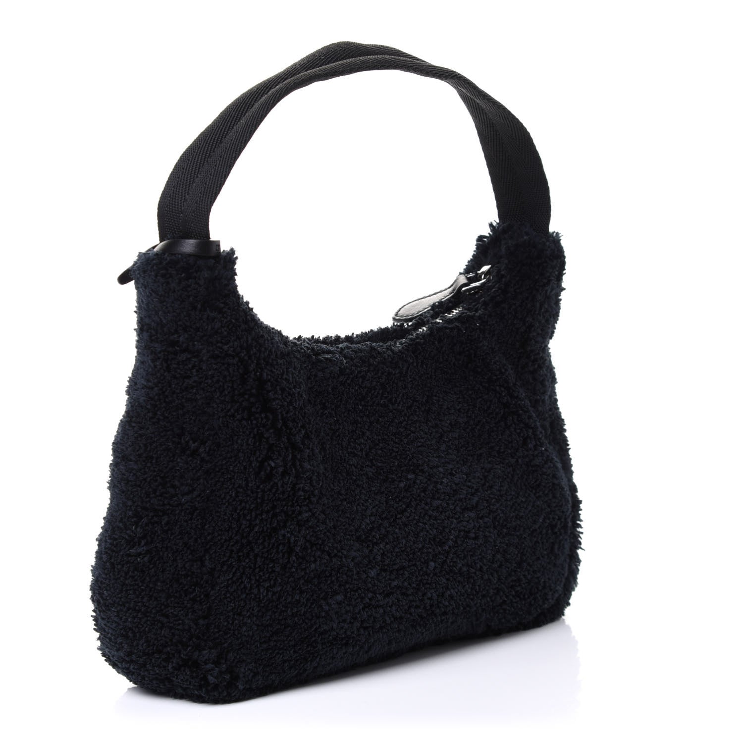 Prada Terry Cloth Mini Re-Edition 2000 Bag Black White 2 of 4