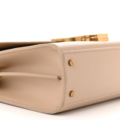 Saint Laurent Grain de Poudre Mini Classic Monogram Cassandra Top Handle Beige 9 of 11