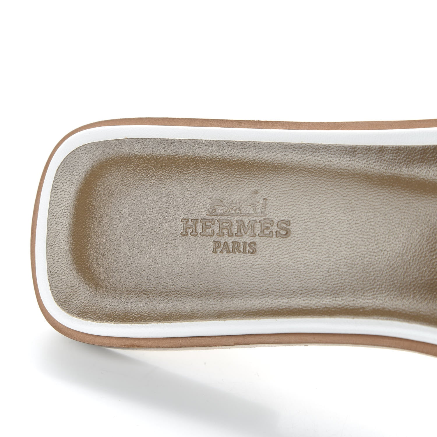 Hermes Box Calfskin Oran Sandals 39 White 7 of 9