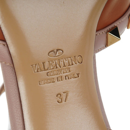 Valentino Garavani Nappa Rockstud Ankle Strap Low Heel Pumps 37 Cognac Poudre 6 of 7