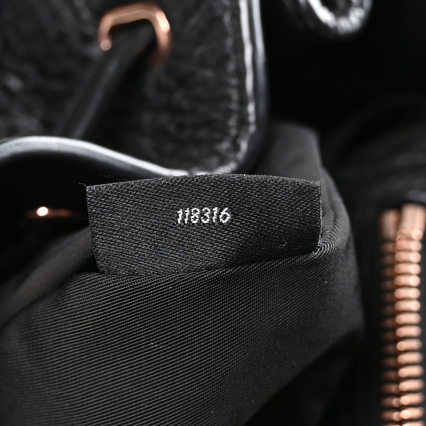Pebbled Calfskin Prisma Skeletal Backpack Black Rose Gold Hardware