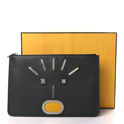 Fendi Cuoio Romano Faces Pouch Asfalto 8 of 8
