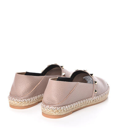 Valentino Garavani Pebbled Calfskin Rockstud Espadrilles 36 Poudre 4 of 10